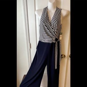 Lauren / Ralph Lauren Jumpsuit - Very Pretty navy and white
